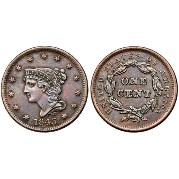 Pair of 1843 Cents