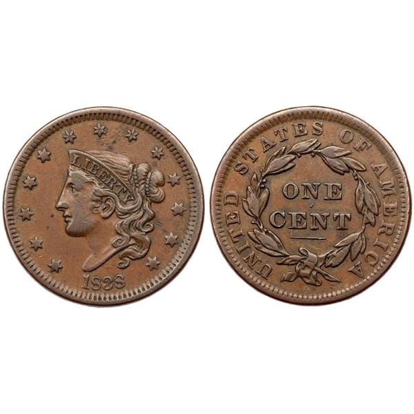 Pair of 1838 Cents graded VF30