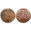 Image 1 : 1771 Counterfeit George II Halfpenny, the â€œBaby Headâ€ variety, AK-133. 133.0 grains.