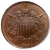 Image 2 : 1864 Two Cent Piece Large Motto PCGS graded MS64 Red & Brown