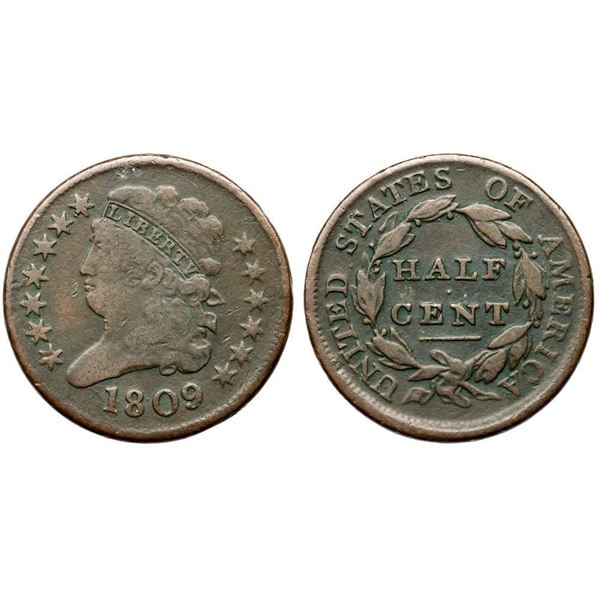 Pair of 1809 Half Cents