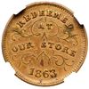 Image 2 : 1863 US Civil War Store Card Token Troy NY Fuld 890E-1b R1 NGC AU Details Cleaned