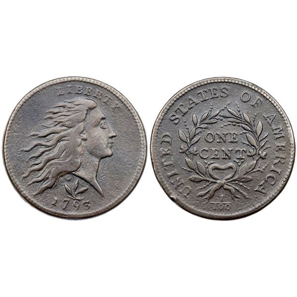 1793 S-9 R2 Wreath Cent F12+