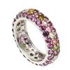 Image 1 : Natural Tourmaline  Rhodolite Garnet Eternity Ring