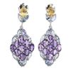 Image 1 : Natural Aquamarine Amethyst Tanzanite Earrings