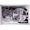 Image 1 : 2020 $1 American Silver Eagle Coin & 2oz Silver Bar Set