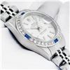 Image 8 : Rolex Ladies Stainless Steel Silver Index Sapphire and Diamond Datejust Wristwatch