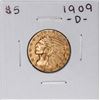 Image 1 : 1909-D $5 Indian Head Half Eagle Gold Coin