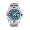 Image 1 : Rolex Ladies Stainless Steel Ruby and Diamond Datejust Wristwatch