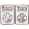 Image 1 : Lot of (2) 2014-(W) $1 American Silver Eagle Coins NGC MS69
