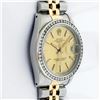 Image 4 : Rolex Ladies Midsize Two Tone Champagne Index Diamond Datejust Wristwatch