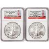 Image 1 : Lot of 2011(S) & 2012(S) $1 American Silver Eagle Coins NGC MS69