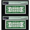 Image 2 : Reverse Changeover Pair 1928A/1928 $1 Silver Certificate Notes PMG Ch. Uncirculated 64