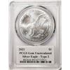 Image 2 : 2021 Type 2 $1 American Silver Eagle Coin PCGS Gem Uncirculated Damstra Signature