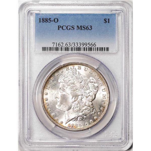 1885-O $1 Morgan Silver Dollar Coin PCGS MS63