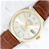 Image 2 : Rolex Mens Two Tone Silver Index Datejust Wristwatch With Leather Band