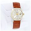 Image 3 : Rolex Mens Two Tone Silver Index Datejust Wristwatch With Leather Band