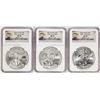 Image 1 : Lot of (3) 2014 $1 American Silver Eagle Coins NGC MS70 First Releases