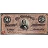 Image 1 : 1864 $50 Confederate States of America Note