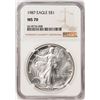 Image 1 : 1987 $1 American Silver Eagle Coin NGC MS70