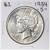 Image 1 : 1934-S $1 Peace Silver Dollar Coin