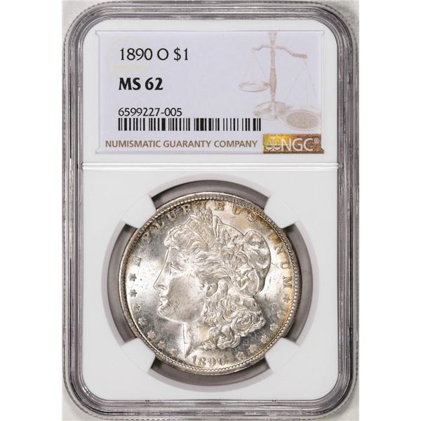 1890-O $1 Morgan Silver Dollar Coin NGC MS62