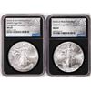 Image 1 : Lot of 2020-(S) & 2020-(W) $1 American Silver Eagle Coins NGC MS69