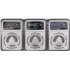 Image 2 : Set of (3) 2019 (G/S/Y) China 10 Yuan Silver Panda Coins NGC MS70