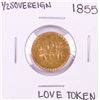 Image 1 : 1855 Gold Half Sovereign Love Token Coin