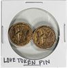 Image 1 : 1878 $2 1/2 Liberty Head Two Coin Love Token Pin