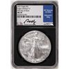 Image 1 : 2021 Type 2 $1 American Silver Eagle Coin NGC MS70 FDOI Edmund Moy Signature