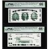 Image 1 : Set of Giori Test Note Washington & Lincoln Memorial PMG Gem Uncirculated 66EPQ