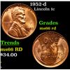 Image 1 : 1952-d Lincoln Cent 1c Grades GEM+ Unc RD