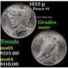 Image 1 : 1922-p Peace Dollar $1 Grades Choice+ Unc