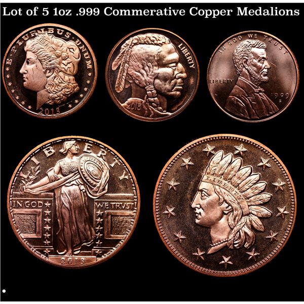 Lot of 4 1oz .999 Commerative Copper Medalions