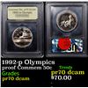 Image 1 : Proof 1992-p Olympics Modern Commem Half Dollar 50c Graded GEM++ Proof Deep Cameo By USCG