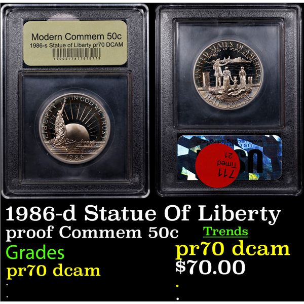 Proof 1986-d Statue Of Liberty Modern Commem Half Dollar 50c Graded GEM++ Proof Deep Cameo By USCG