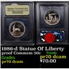 Image 1 : Proof 1986-d Statue Of Liberty Modern Commem Half Dollar 50c Graded GEM++ Proof Deep Cameo By USCG