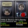 Image 1 : Proof 1986-d Statue Of Liberty Modern Commem Half Dollar 50c Graded GEM++ Proof Deep Cameo By USCG