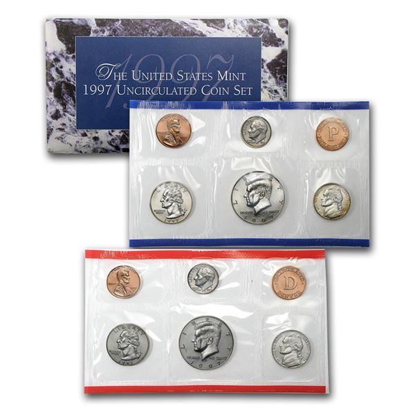 1997 United States Mint Set in Original Government Packaging, 12 Coins Inside!