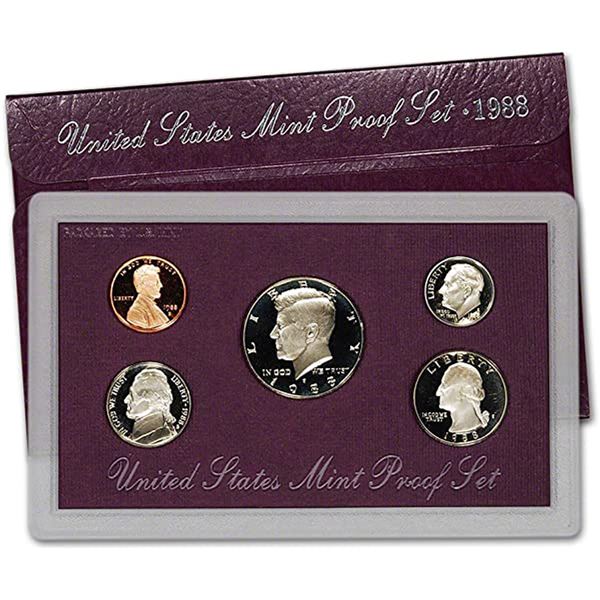 1988 United States Proof Set, 5 Coins Inside!