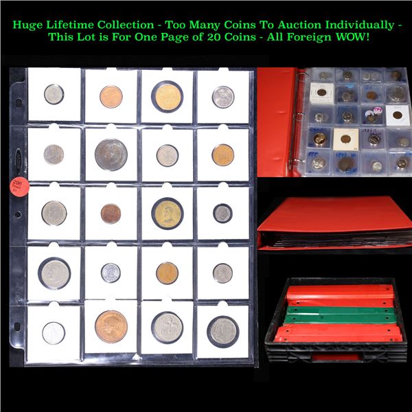 Huge Liifetime Collection - Too Many Coins To Auction Individually - This Lot is For One Page of 20 
