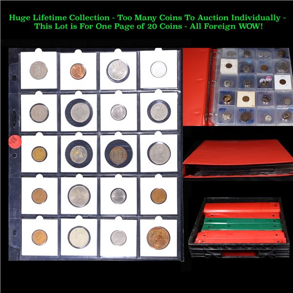 Huge Liifetime Collection - Too Many Coins To Auction Individually - This Lot is For One Page of 20 