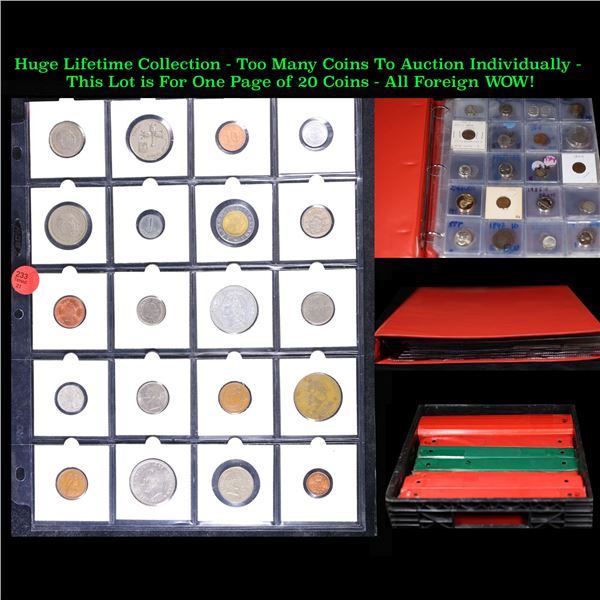 Huge Liifetime Collection - Too Many Coins To Auction Individually - This Lot is For One Page of 20 
