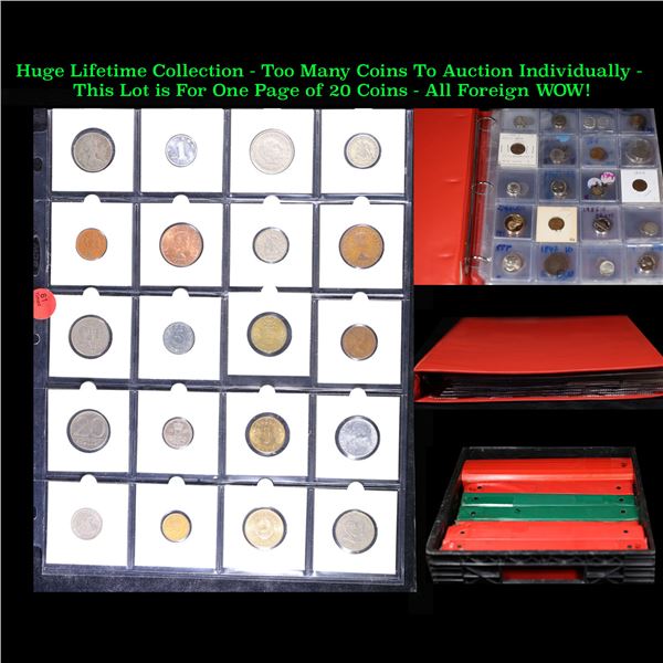 Huge Liifetime Collection - Too Many Coins To Auction Individually - This Lot is For One Page of 20 