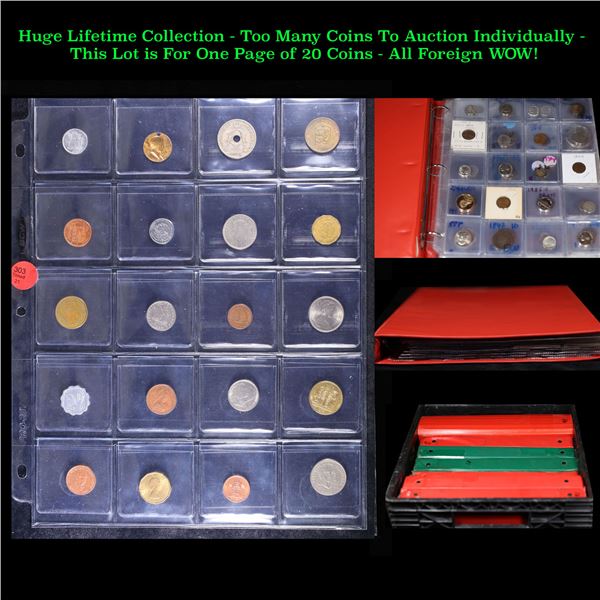 Huge Liifetime Collection - Too Many Coins To Auction Individually - This Lot is For One Page of 20 