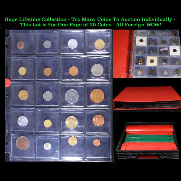 Huge Liifetime Collection - Too Many Coins To Auction Individually - This Lot is For One Page of 20 