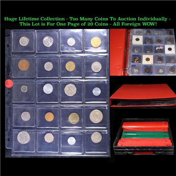 Huge Liifetime Collection - Too Many Coins To Auction Individually - This Lot is For One Page of 20 