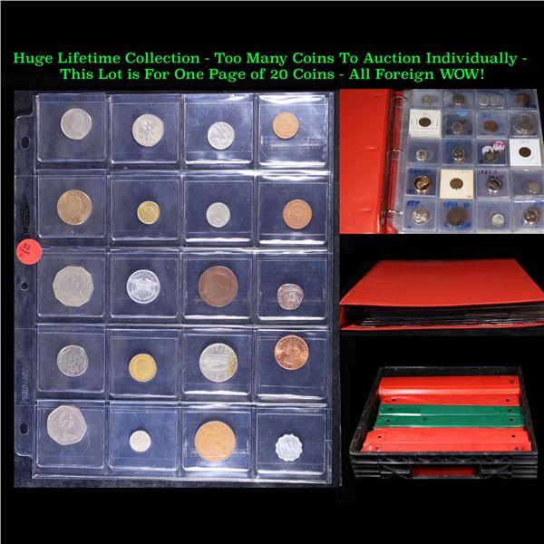 Huge Liifetime Collection - Too Many Coins To Auction Individually - This Lot is For One Page of 20 