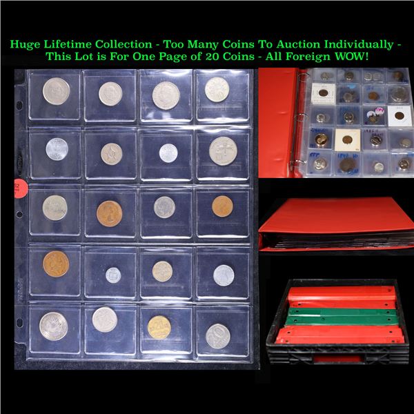 Huge Liifetime Collection - Too Many Coins To Auction Individually - This Lot is For One Page of 20 